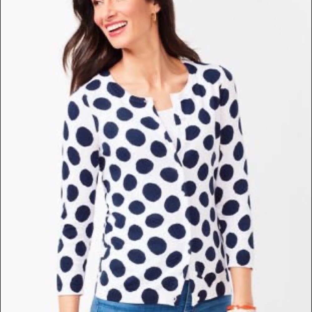 Talbots Polka Dot Cardigan